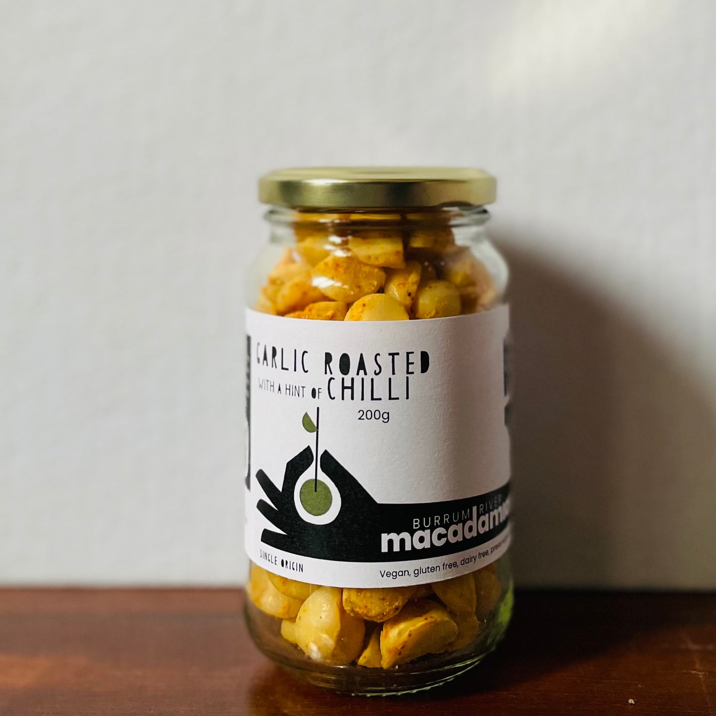 Garlic Roasted Macadamias with a hint of Chilli